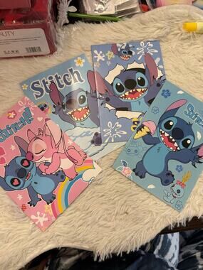 Disney  Lilo and Stitch thin notebooks bundle of 4 with blue different design
